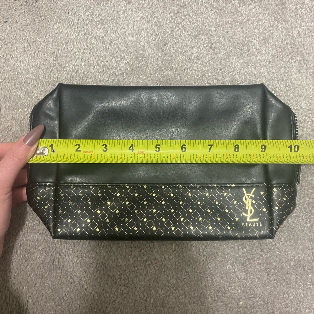 Yves Saint Laurent Beauté Luxury Makeup Toiletry Pouch Black Gold Star Geometric - Picture 3 of 8